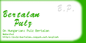 bertalan pulz business card